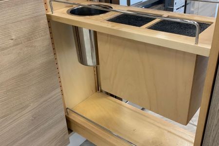 Base Pull-Out with Blumotion, Utensil Bins, and Knife Block